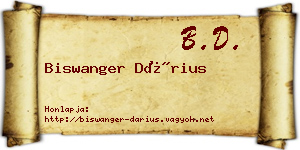 Biswanger Dárius névjegykártya